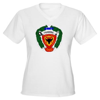 3B4M - A01 - 04 - 3rd Battalion 4th Marines - Women's V-Neck T-Shirt